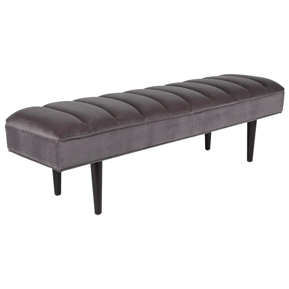 Central Park Bench Ottoman - Charcoal Velvet 3 Central Park Bench Ottoman - Charcoal Velvet