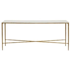Heston Marble Console Table - Large Brass