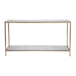Cocktail Mirrored Console Table - Large Antique Gold