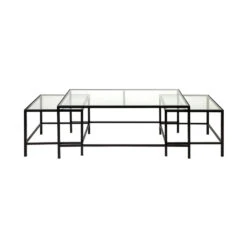 Cocktail Glass Nesting Coffee Table - Black