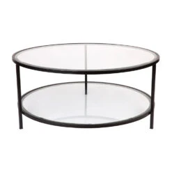Cocktail Glass Round Coffee Table - Black