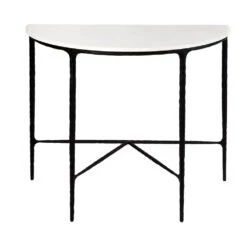 Heston Marble Demilune Table - Black