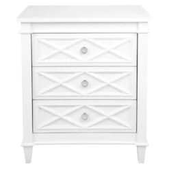 Plantation Bedside Table - Large White