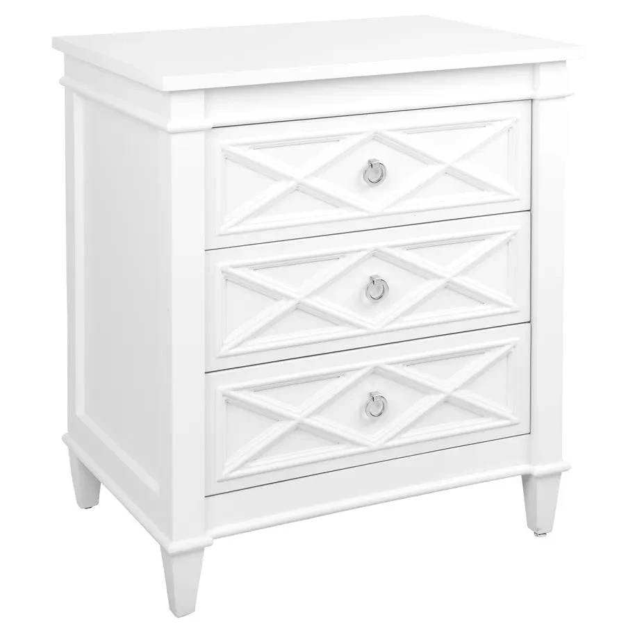 Plantation Bedside Table - Large White 5 Plantation Bedside Table - Large White - Image 3