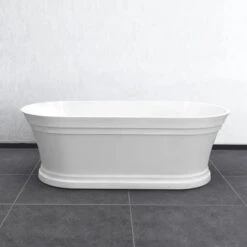 HAMPTON Freestanding Bathtub Gloss White Non-Overflow 1700mm