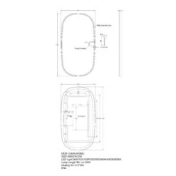 Dressing Led Mirror 1200x650mm -Home Furnishings Store lm desi 12 size