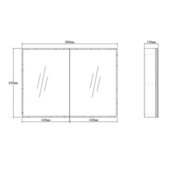 MOONLIGHT LED Mirror Shaving Cabinet 900mm With Solid Surface Stone Edge -Home Furnishings Store moonlight 900 04