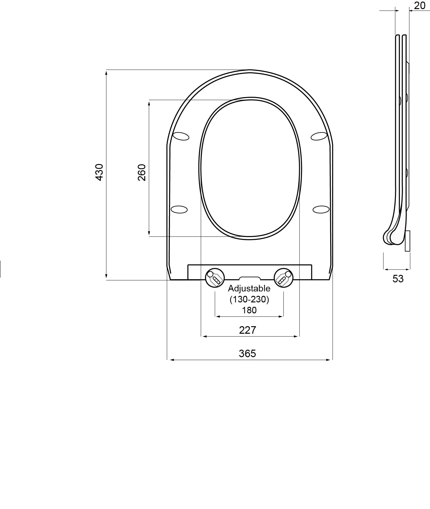 Narva Soft Close Quick Release Toilet Seat - Thin 4 Narva Soft Close Quick Release Toilet Seat - Thin - Image 2