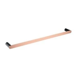 Round Black & Rose Gold 304 Stainless Steel Single Towel Rail 800mm
