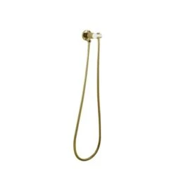 Pentro Brushed Yellow Gold Round Shower Holder Wall Connector & Hose