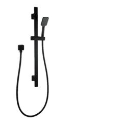 3 Functions Square Black Hand Held Shower Set With Rail