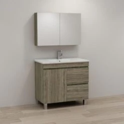 ABS DFL2 Dark Oak Freestanding Vanity 900mm